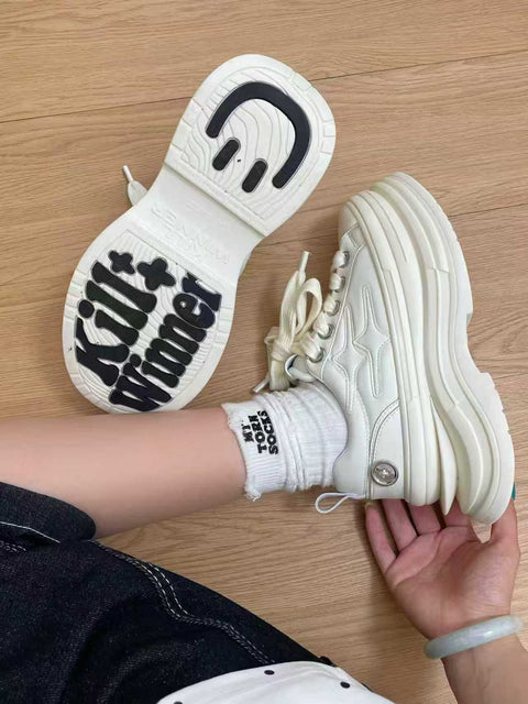 KILLWINNER | 7cm Platform Canvas Shoes-White