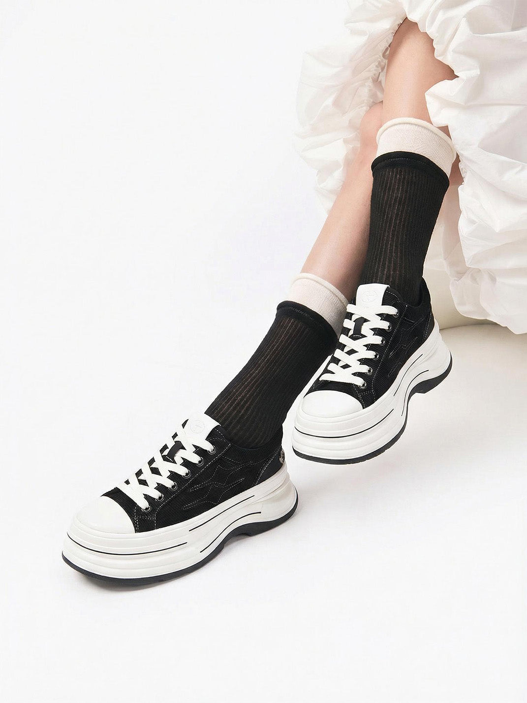 靴 Killwinner 7cm platform canvas shoes KILLWINNER | 7cm Platform Canvas Shoes-Black