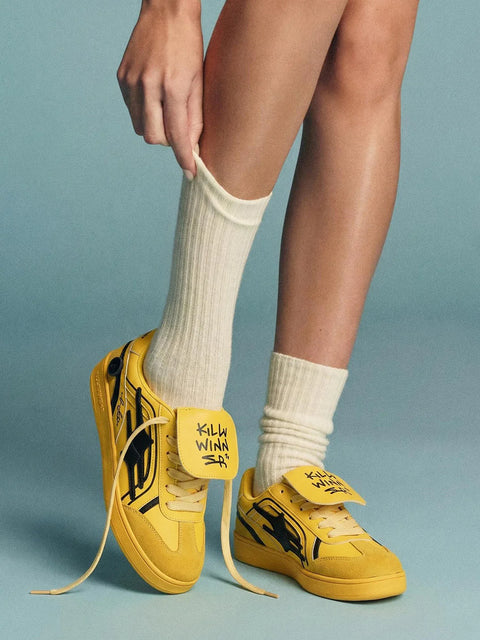 KILLWINNER丨Yellow German Training Shoes, Low-Top Shoes, Unisex Style, Streetwear Brand.