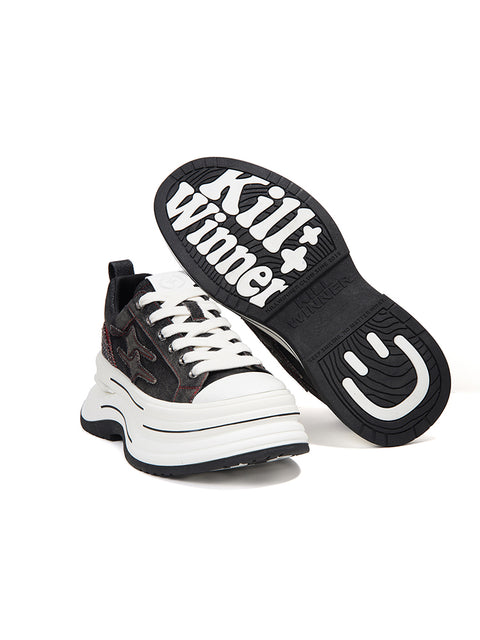 KILLWINNER | 7cm Platform Canvas Shoes-Black