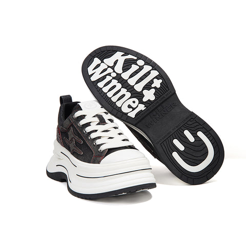 KILLWINNER | 7cm Platform Canvas Shoes-Black