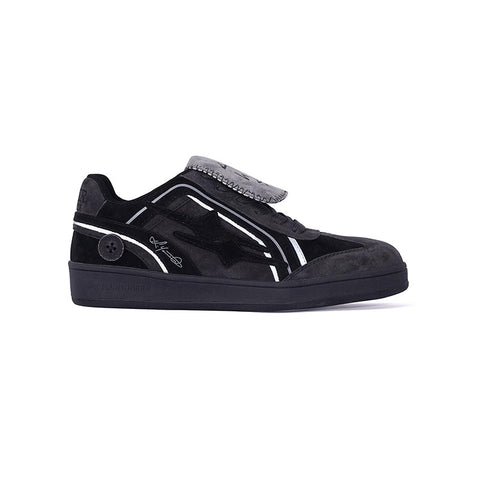 KILLWINNER Black German Training Shoes, retro-style casual low-top sneakers, unisex style.